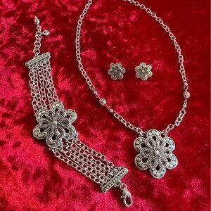 Brighton flower jewelry set